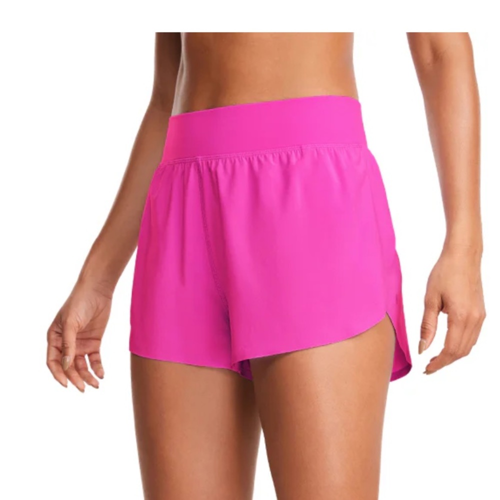 CRZ YOGA Feathery-Fit Soft High Rise Lined Shorts 2.5''.  Hibiscus Purple color.